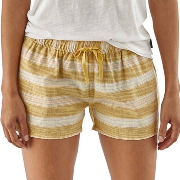 Patagonia Pants - Patagonia Yellow Striped Hemp Baggies